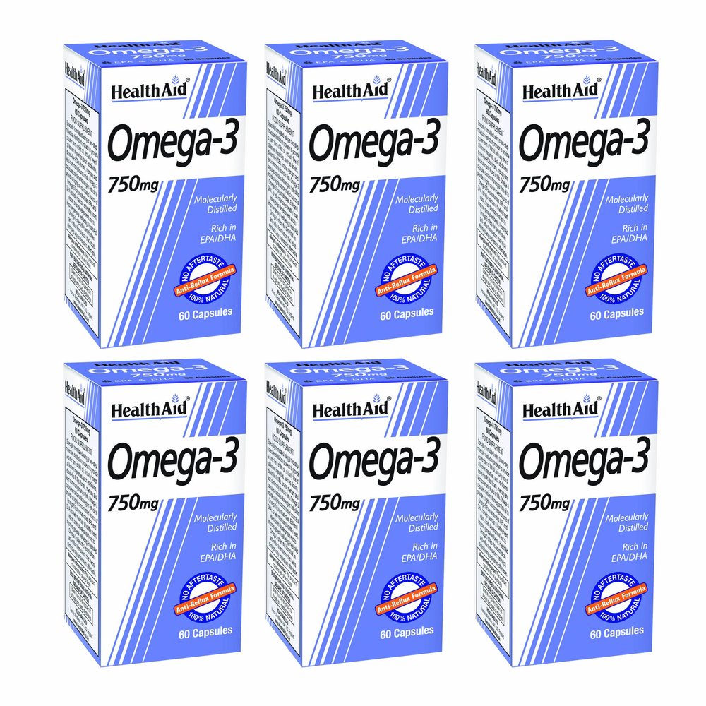 HealthAid Omega 3 Pack of 6 x 60 Capsules (360 Capsules)