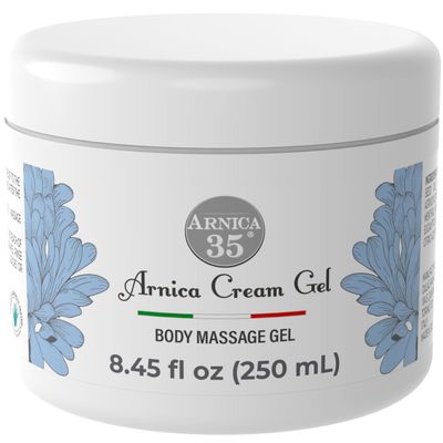 Arnica 35 Arnica Cream Refreshing Effect, 250 ml, with 35% Organic Extracts, Provides Relief to Muscles, Joints, Neck, and Back, Massage Cream with Peppermint and Eucalyptus, Made in Italy