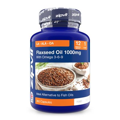 Zipvit Flaxseed Oil Capsules, Cold Pressed Omega 3 6 9 Capsules, 12 Month Supply, Alternative to to Fish Oils