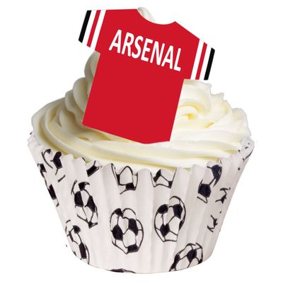 144 Edible T Shirt Decorations - Great for Arsenal Fans - Perfectly pre-Cut Wafer just pop Them Out The Packaging and top Them on Your Cake - Bulk Pack of 144 - by CDA Products Ltd
