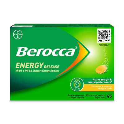 Berocca Vitamin C Effervescent Mango Flavour Tablets, Pack of 45