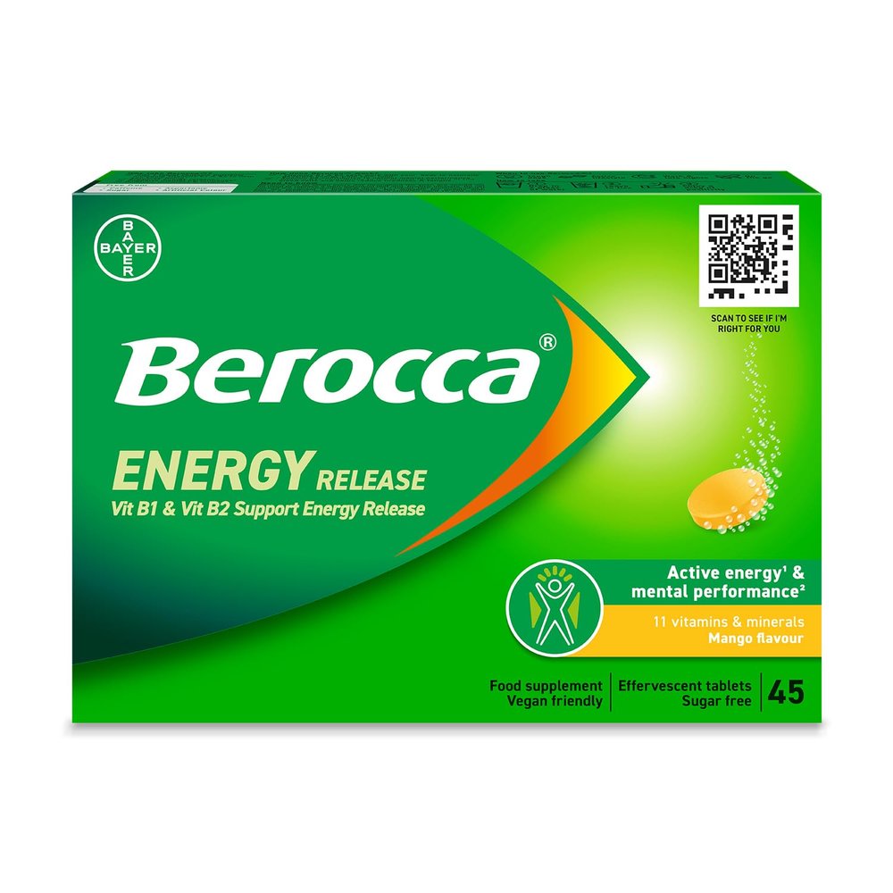 Berocca Vitamin C Effervescent Mango Flavour Tablets, Pack of 45