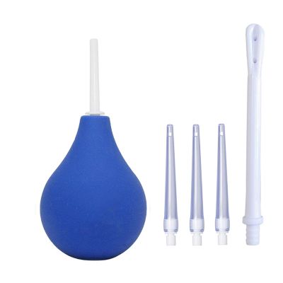 Enema Bulb Rectal Syringe Clean Silicone Douche Cleanse Kit for Constipation, Colon Cleanse with 5 Detachable Slim Nozzles for Men Women