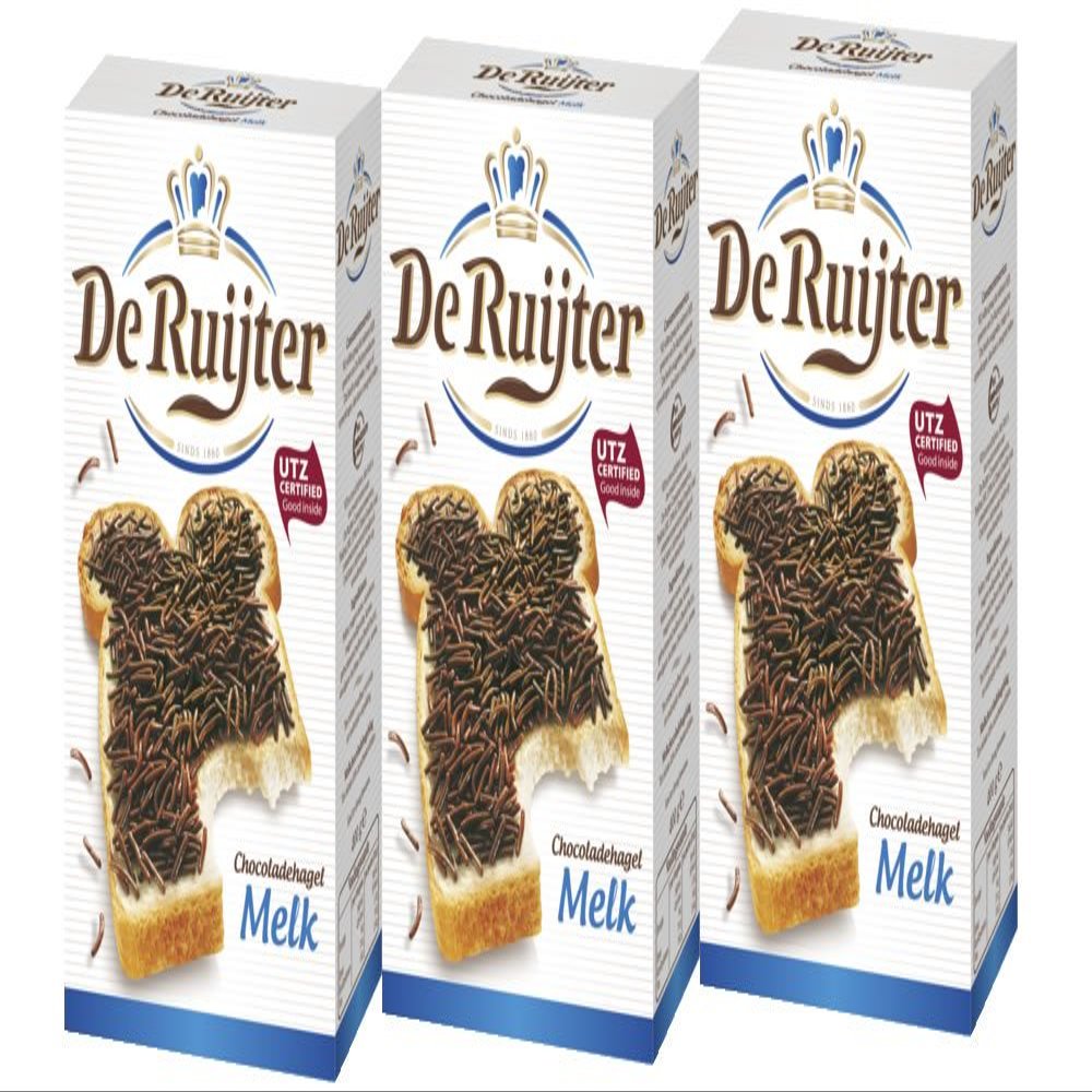 3 x De Ruijter Sprinkles Milk milk chocolate litter 380g