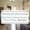 Please DO NOT Flush Paper Towels, Sanitary Products, Tissues & Wipes. Thank You! - Septic Tank Bathroom Rules Small Toilet Plaque for Navy White Bathroom Decor view 2