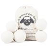 Budieggs Wool Dryer Balls Organic XL 6-Pack, 100% New Zealand Chemical Free Fabric Softener for 1000+ Loads, Baby Safe & Hypoallergenic, Reduce Wrinkles & Shorten Drying Time Naturally view 1