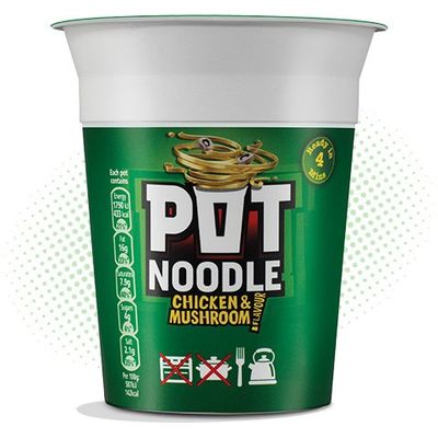 Chicken and Mushroom flavour Pot Noodles 6 cups 90g