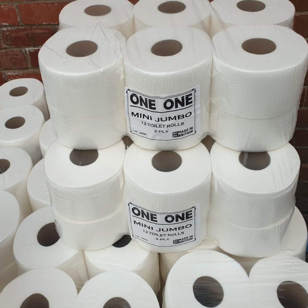 36 Mini Jumbo Toilet Roll 2 Ply PureSoft Tissue UK made not recycled Super Maxx
