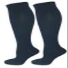 2 Pair Navy Blue Large/X-Large Ladies Compression Socks, Moderate/Medium Compression 15-20 mmHg. Therapeutic, Occupational, Travel & Flight Knee-High Socks. Womens and Mens Hosiery. view 1