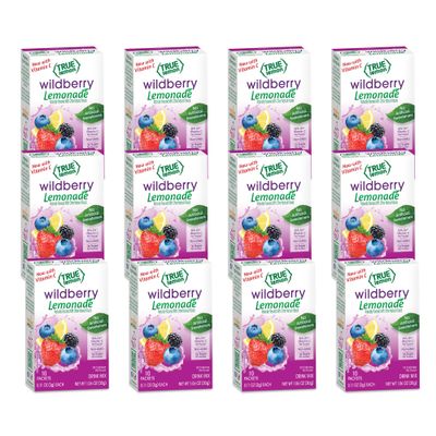 True Lemon Wildberry Lemonade Water Enhancer Drink Mix (12 Pack of 10 Count Boxes), Low Calorie Drink Mix Packets for Water, Powdered Drink Mixes & Flavorings, Individual Drink Packets, Water Flavor
