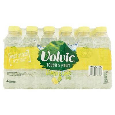 Volvic Touch of Fruits Lemon and Lime Flavoured Water 24 Bottles 500 ml (Pack of 2, Total 48 Bottles)