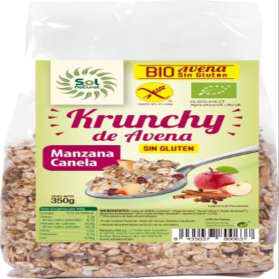 Gluten Free Krunchy Oatmeal Muesli with Apple and Cinnamon Bio 350 g