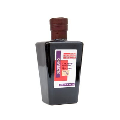 Seggiano Organic Aged Vinegar of Modena Balsamic 250 ml  GMO Free, Gluten Free, Vegetarian, & Wheat Free - Excellent with Extra Virgin Olive Oil & Bread