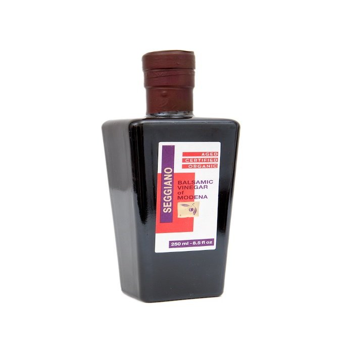 Seggiano Organic Aged Vinegar of Modena Balsamic 250 ml  GMO Free, Gluten Free, Vegetarian, & Wheat Free - Excellent with Extra Virgin Olive Oil & Bread