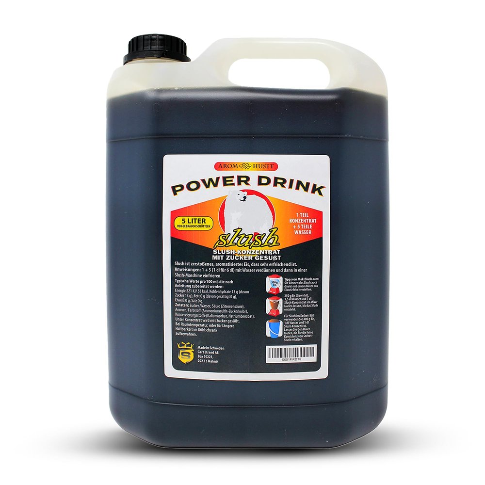 Aromhuset Power Drink Slush Concentrate  5 Litres  Flavoured Frozen Slushie Syrups Mix for Ice Drinks Machines, Blender Mix, DIY Cocktails & More