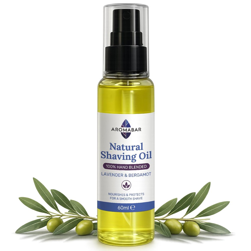 Natural Shaving Oil 60ml Lavender & Bergamot Travel For Men or Women Pre Shave or Post Shave 100% Pure