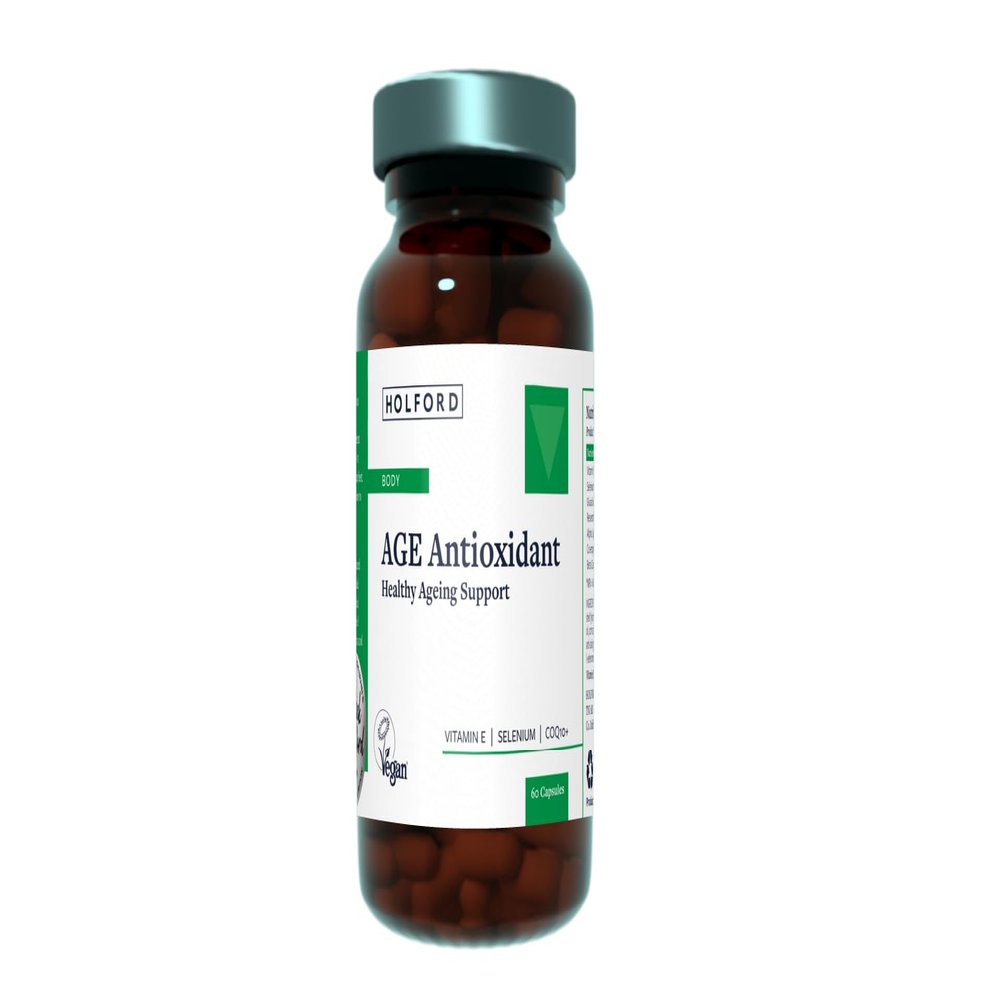 PATRICK HOLFORD Age Antioxidant/Antioxidant Supplement/for Anti-Ageing Support / 7 Nutrients/Vitamin E, Selenium, COQ10 + / Naturally Sourced / 60 Capsules/Vegan/for Women & Men