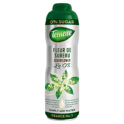 Teisseire 0 Percent Sugar Elderflower Syrup, 600 ml