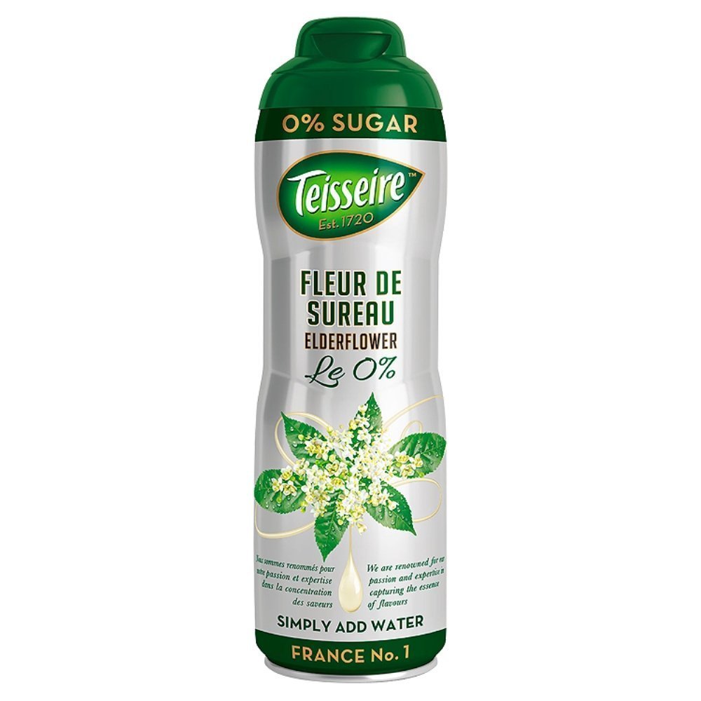 Teisseire 0 Percent Sugar Elderflower Syrup, 600 ml