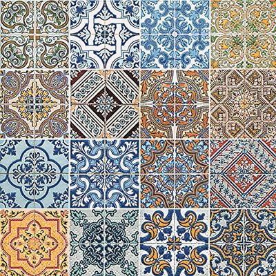 20 napkin tiles - mandala square, pattern, 33 x 33 cm