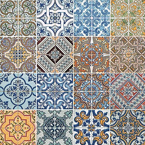 20 napkin tiles - mandala square, pattern, 33 x 33 cm