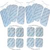 TENS/EMS Electrodes Pre-Wired Backed with High Quality Self-Adhesive Gel Combo Pack 8 Square 5 x 5 cm and 8 Large 5x10cm Healthcare World view 1