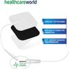 TENS/EMS Electrodes Pre-Wired Backed with High Quality Self-Adhesive Gel Combo Pack 8 Square 5 x 5 cm and 8 Large 5x10cm Healthcare World view 3