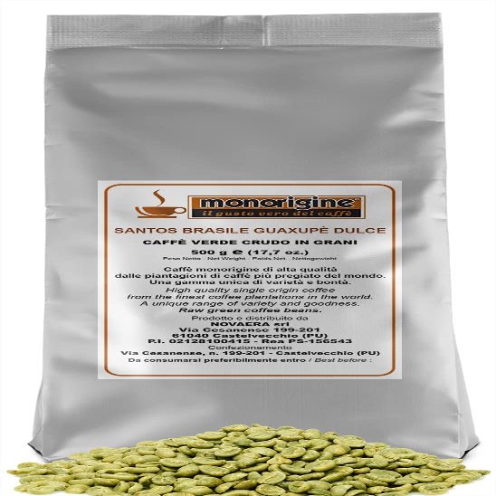 Arabica Green Coffee Beans Santos Brasile Guaxup Dulce - 500 gr