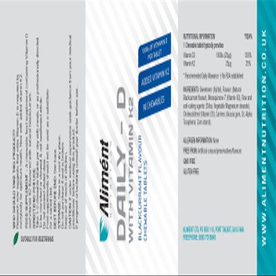 Alimnt Daily-D Vitamin D Tablets 1000iu (90 chewable Tablets)