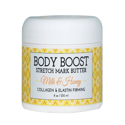 Body Boost Milk & Honey Stretch Mark Butter 8 Oz.- Pregnancy and Nursing Safe Skin Care
