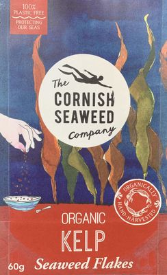 100% Organic Kelp Seaweed Flakes by The Cornish Seaweed Company | 60g Pouch | Kombu flakes | 100% Organic Cornish Seaweed