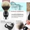 Anbbas Silvertip Badger Shaving Brush,Black Resin & Alloy Design Handle for Men Wet Shaving,Handmade Badger Brush,No Hair Shedding, No Terrible Smell view 4