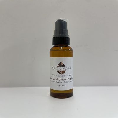 Natural Shaving Oil 60ml Cedarwood Sandalwood Patchouli & Lemon Travel For Men or Women Pre Shave or Post Shave 100% Pure