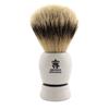 Shaving Brush Royal VP Premium in finest quality with silver tip badger hair - synthetic resin handle white view 1