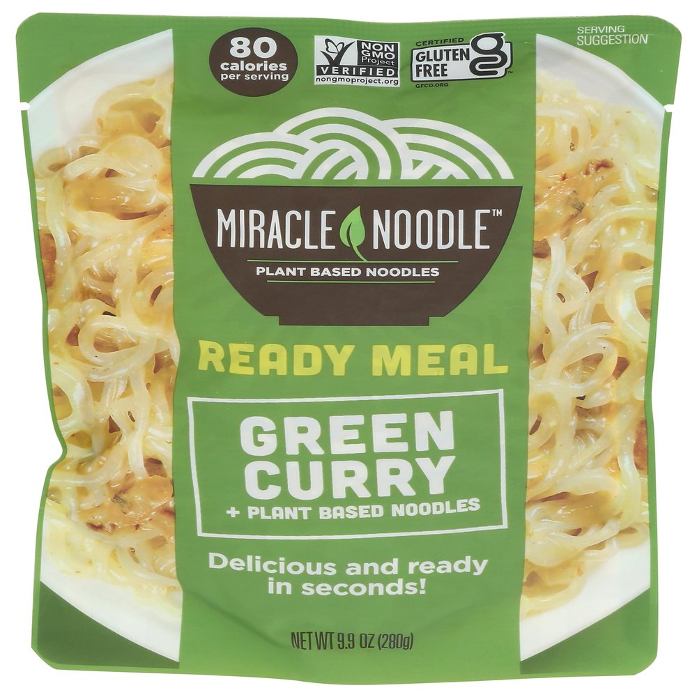 Miracle Noodle Ready to Eat Meal - Vegan, Gluten Free Shirataki/Konjac Noodles (Green Curry, 1 Pack)