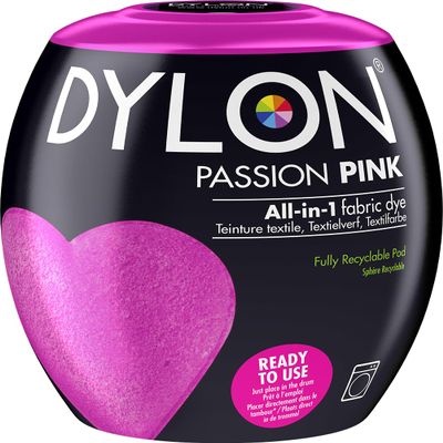DYLON Washing Machine Fabric Dye Pod for Clothes & Soft Furnishings, 350g  Passion Pink