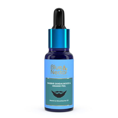 Blue Nectar Beard Oil for Men with only natural oils and Orange Peel Scent for Beard Growth and Beard Conditioner (30 ml, 9 herbs)