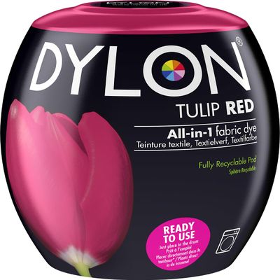 DYLON Washing Machine Fabric Dye Pod for Clothes & Soft Furnishings, 350g  Tulip Red