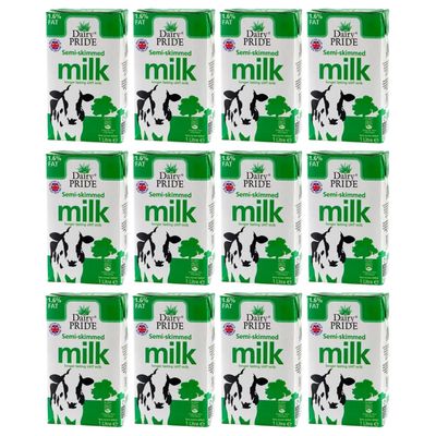 Dairy Pride 1ltr Semi Skimmed UHT Milk (12)