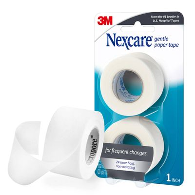 3M 78 Nexcare Gentle Paper First Aid Tape: 1 in. x 30 ft. (White) / 2-Pack