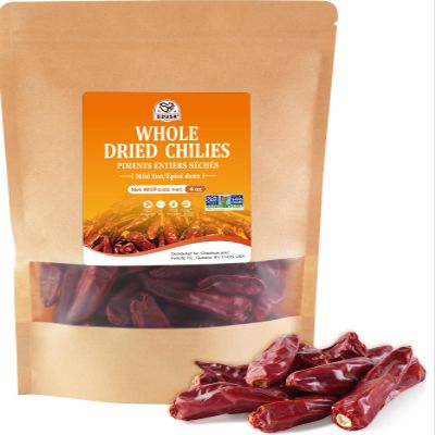 52USA Szechuan Red Dried Chilis, Whole Chili, Mild Spicy Chinese Chili 4 Oz (Mild Hot)