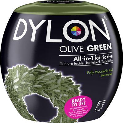 DYLON Washing Machine Fabric Dye Pod for Clothes & Soft Furnishings, 350g Olive Green