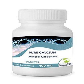 Calcium Carbonate 400mg Mineral Vitamin Food Supplement 90 Tablets Pills Healthy Bones and Teeth Nutrition Supplements Britain Quality in Bottlles HEALTHY MOOD UK