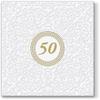 20 Napkins Symbol 50 White / Gold / Gold Wedding / Birthday 33 x 33 cm view 1