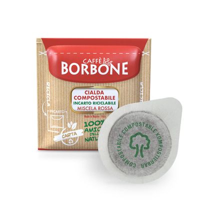 Caff Borbone Compostable Pads, Red Coffee Blend - 50 Pods - ESE System