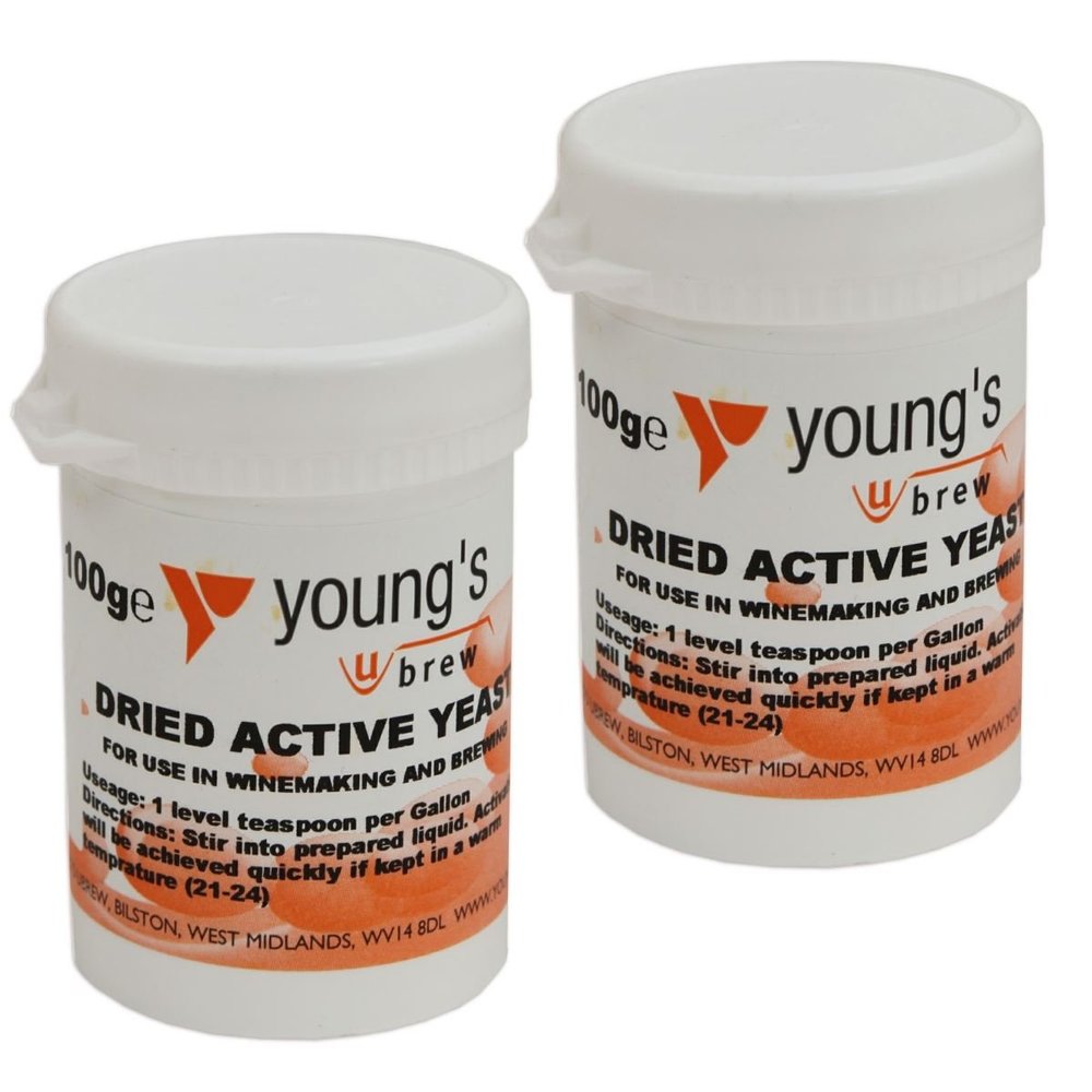 2x Dried Active Yeast 100g Youngs - Home brew Beer & Wine Making