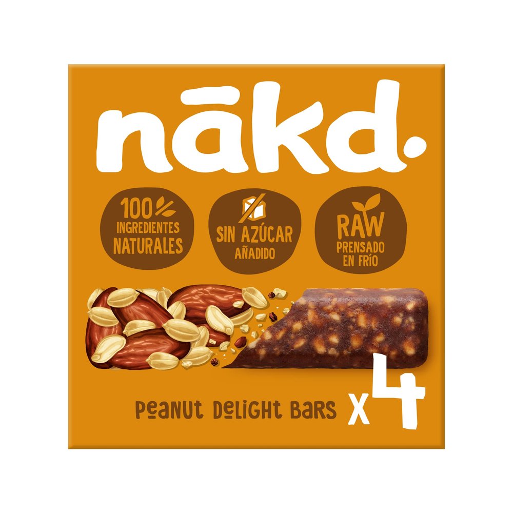 Nakd Peanut Delight Raw Fruit and Peanut Bars, 4x35g