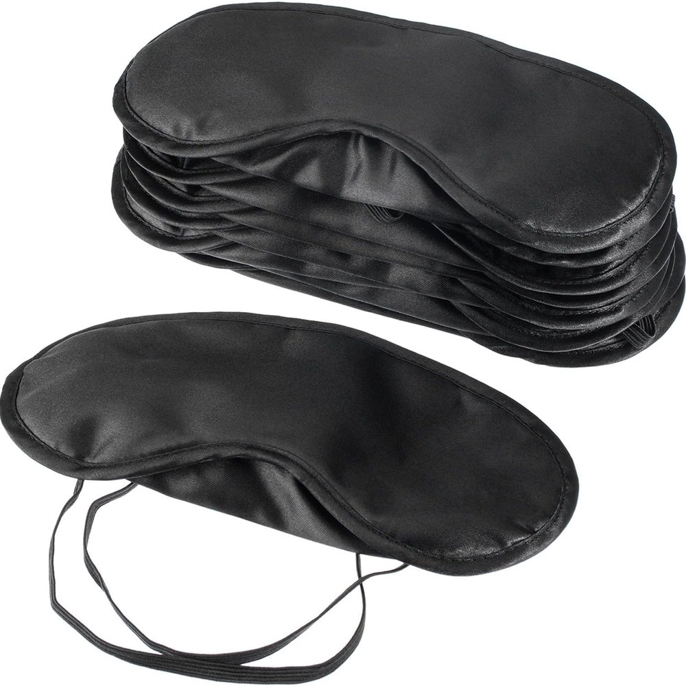 10 Pack Eye Mask Shade Cover Blindfold Travel Sleep Cover with Nose Pad, Black