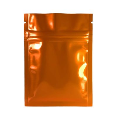 100 Durable Double-Sided Metallic Foil Mylar Flat Ziplock Bag 7.5x10cm (3x4") (Orange)