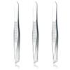 Luxxi (3 Pack) Slant Tweezers - Precision Stainless Steel Slant Tip Tweezers Hair Plucker for Hair and Eyebrows Personal Care (Silver Tone) view 1